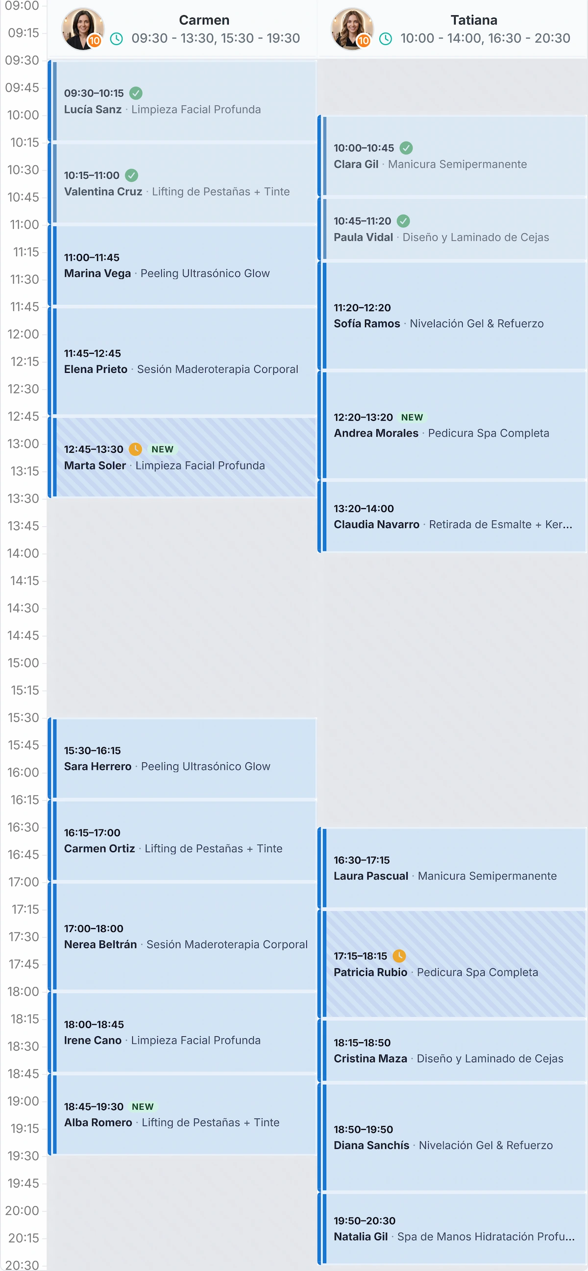 Agenda online multiempleado para salones y centros de estética